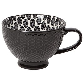 Now Designs 14 oz Textured Latte Mug, Black