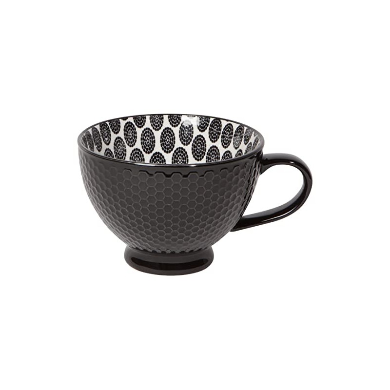 Now Designs 14 oz Textured Latte Mug, Black