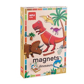 APLI Kids 19233 Dinosaures Dinosaur Magnetic Game, Multi-Colour