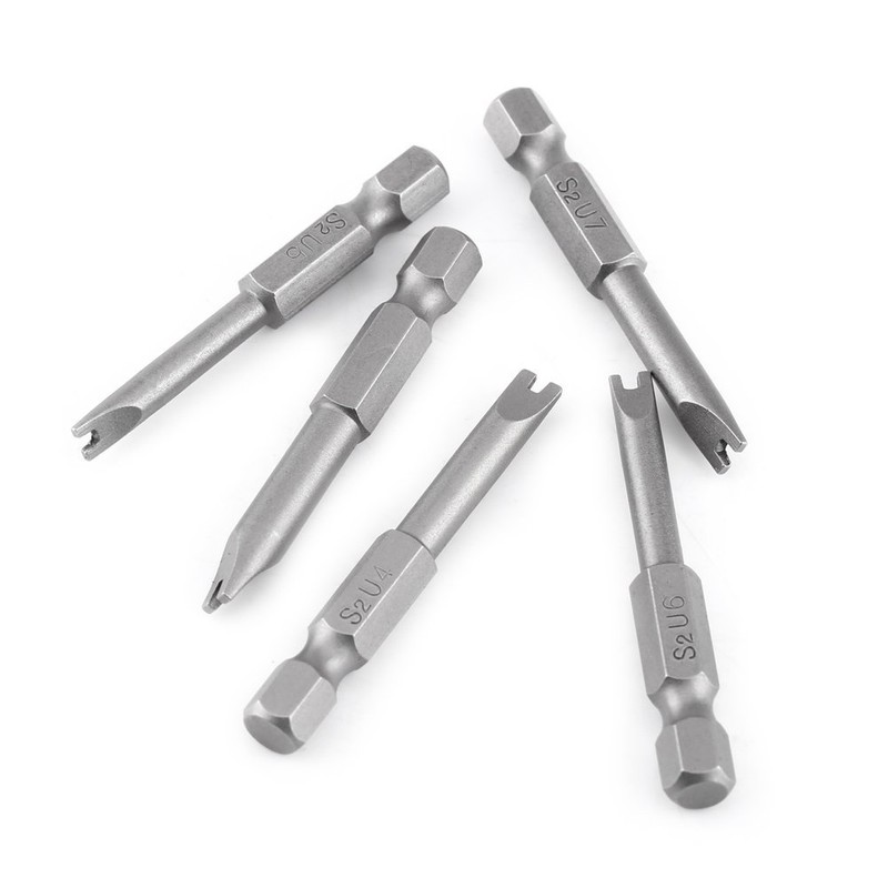 Hilitand 5pcs 50mm Long U-Shaped Screwdriver Bits U-Shaped Bits S2