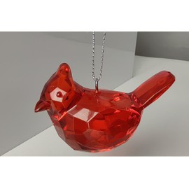 Zenarao Hand-Painted Cardinal Bird Statue - Red Acrylic Tabletop Decor Base for Living Room, Bookshelf and Modern Farmhouse Displays