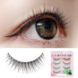 CLEAR EYELASH 4 Pairs Natural False Eyelashes (Natural Pure Eye)