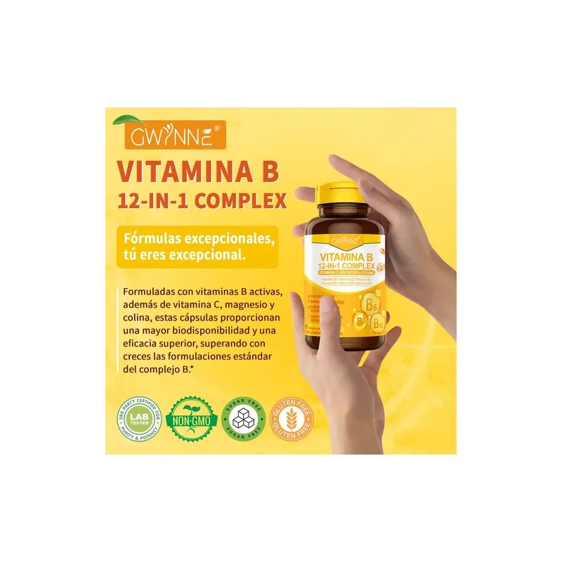 Gwynne Complejo Vitamina Receta B12 Colina Magnesio Inositol Apoyo Energía