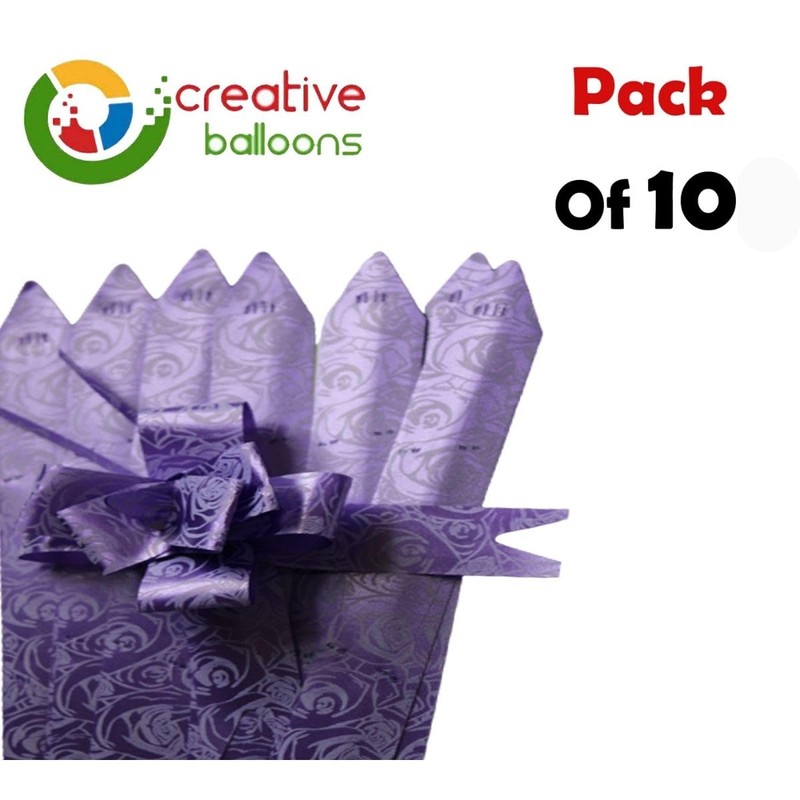 creative balloons Purple Pull Bows Set 30mm Present Basket Pull
