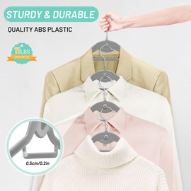 Velvet Stackable Hangers 30 Pack, STOPKLAS Grey Clothes Hangers Non Slip Felt Hanger with 360° Swivel Hook, Thin Hangers Space Saving, Heavy Duty Closet Hanger for Clothes, Coats, Suits, Dress, Pants