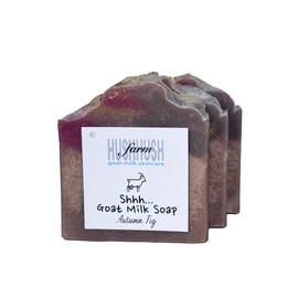 HushHush Farm – Goat Milk Soap Bar for Face & Body | Autumn Fig Soap with Essential Oils & Synthetic Fragrances | Moisturizing Vitamin-Rich Skincare – Autumn Fig 3 Pack