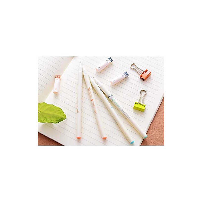 Sencoo 12本パック ブラックゲルインクペン かわいい猫ペン 0.38mm かわいい学生ギフト 学校 賞品 男の子と女の子の誕生日プレゼント