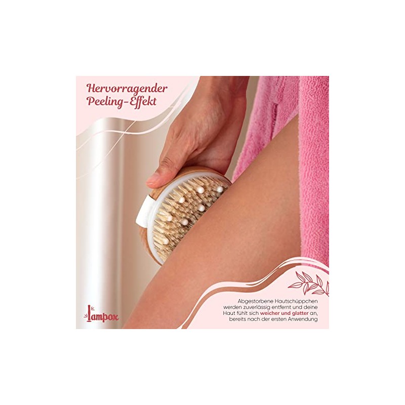 lampox Dry Brush, Body Brush, Exfoliating Brush, Massage Brush, Exfoliating