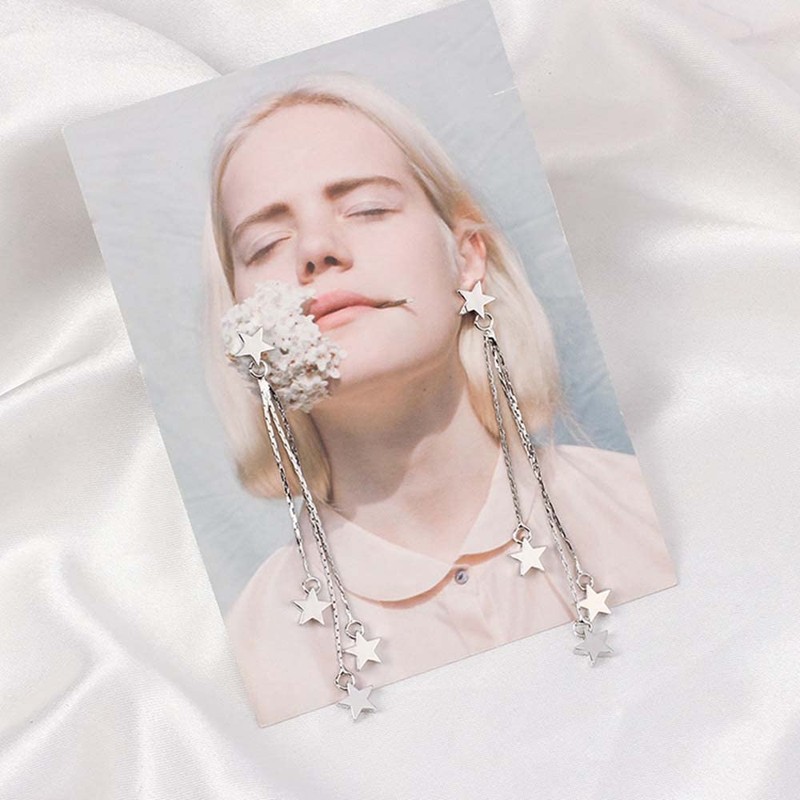 Star Long Tassel Dangle Earrings for Women Shooting Star Earrings