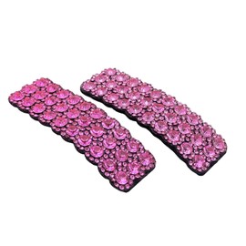 2Pcs Pink Rhinestones Snap Hair Clips for Women Girls Rectangular Hairpins Korean Barrettes Hair Accessories, Clips and Barrettes, Hair Clips