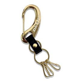 Dickies Carabiner Key Chain (Brand Logo/Simple), Brand Key Holder (Easy to Remove / Total Length 5.5 inches (140 mm), Carabiner, Stylish (Gold x White Logo), Gold x White Logo