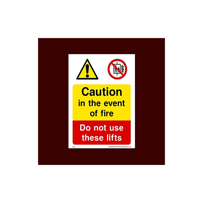 Caution in event of fire do not use these lifts