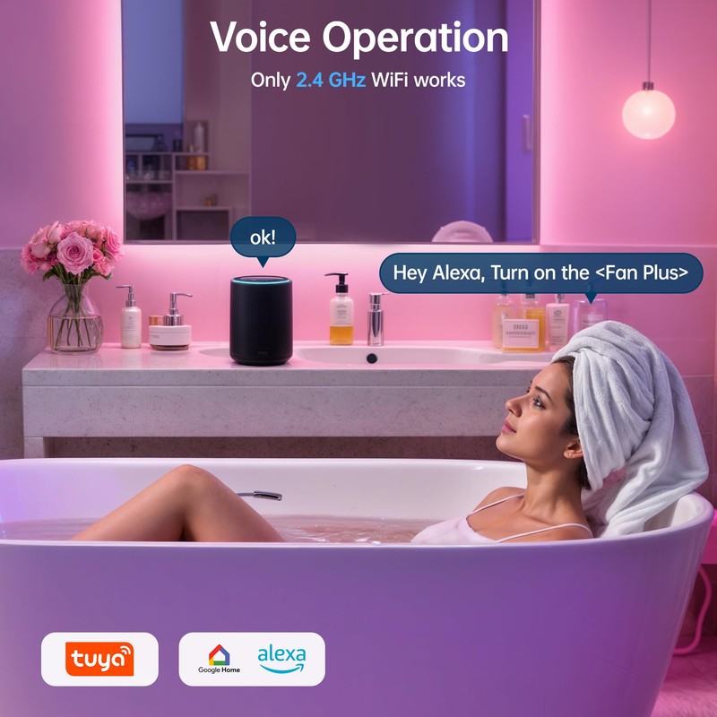 Smart Bathroom Exhaust Fan with Bluetooth Speaker and Light &