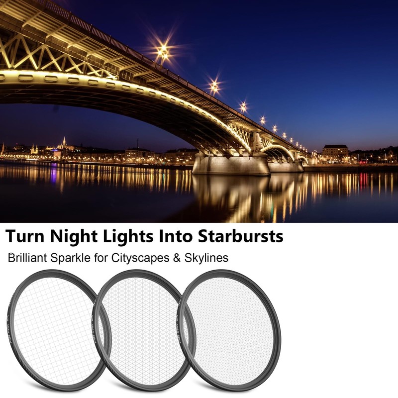 ARTCISE 77mm Star Filter 6 Point Cross Screen Lens Filter