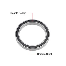 sourcing map sourcing map 6808-2RS Deep Groove Ball Bearings 40mm Inner Dia 52mm OD 7mm Bore Double Sealed Chrome Steel Z2 4pcs