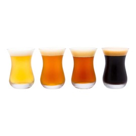5 Ounce Beer Tasting Glasses, Set Of 6 Wide Rim Beer Flight Glasses - Fine-Blown, Tempered Rim Heavy Base, Dishwasher-Safe, Clear Glass Mini Beer Glasses, For Beers, Ales, or Samples - Restaurantware