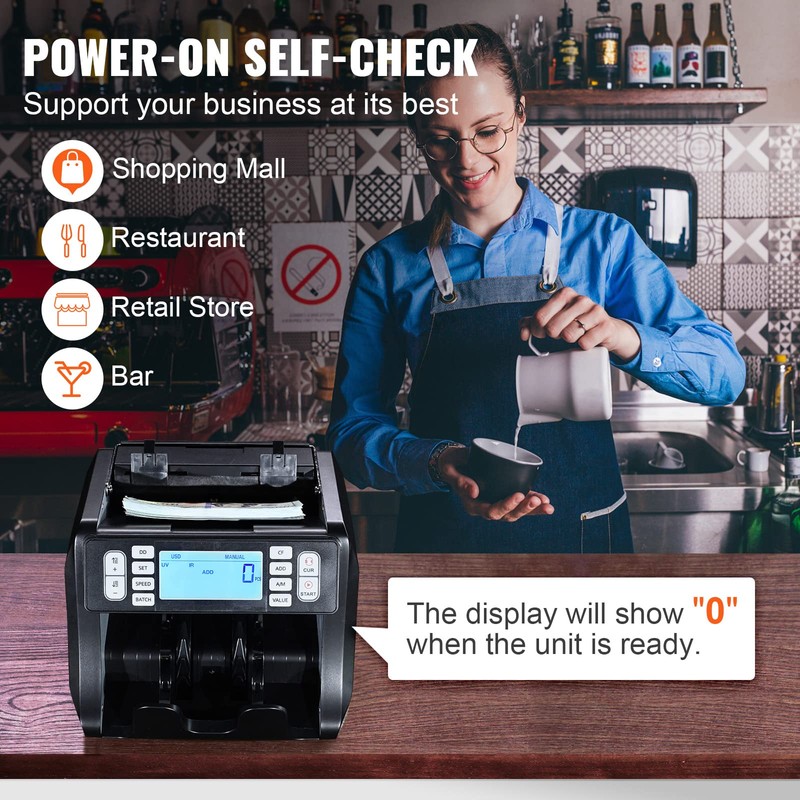 VEVOR Money Counter with UV, MG, IR, DD Detection for