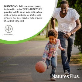 Natures Plus Natures Plus SPIRU-TEIN WHEY Shake, Chocolate - 1 lb - Whey Protein Powder - with Spirulina, Vitamins & Minerals - Gluten Free - 14 Servings