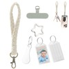 Artisoul Key Chain Short Bracelet Braided Keyring Macrame Lanyard, beige,