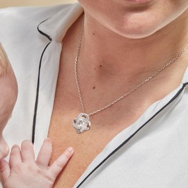 Moodear Mother in Law Gifts From Daughter in Law Wedding Necklace Gift Silver Knot Necklaces with CZ Mom Jewelry