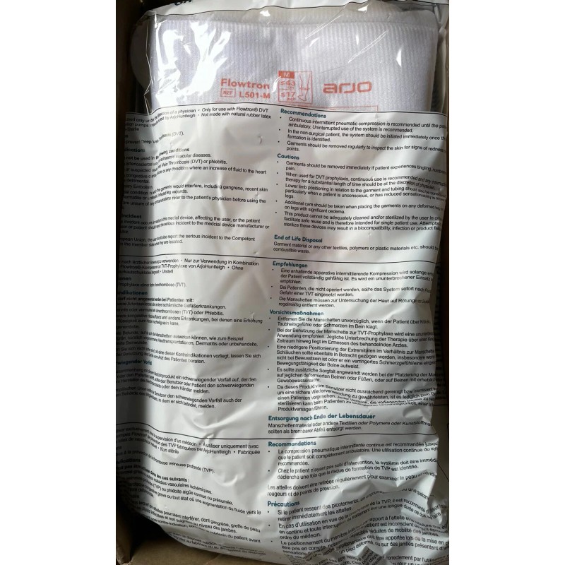 Arjo (2 Pairs) Stryker Arjo Huntleigh Flowtron DVT Calf Garment