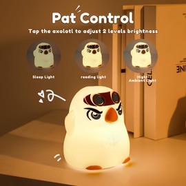 yeklike Kids Night Light, Cute Silicone Eagle, Adjustable 3 Levels of Brightness, Suitable for Crib, Toddler Bed, Girls and Boys Bed, Baby Gift, Rechargeable