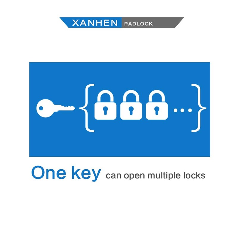 XanHen Keyed Alike Laminated Steel Padlocks with Long Shackle for