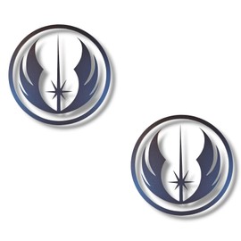 Jedi Order Chrome Vinyl Decal, 2 Pack (Silver Chrome)