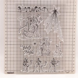 DIYology - Sellos transparentes de silicona para hacer tarjetas o diario de estrella de Belén con Jesús Born para álbumes de recortes, álbumes de fotos, etiquetas de regalo y otras manualidades de