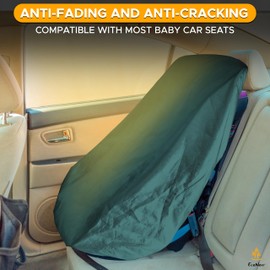 EcoNour Baby Car Seat Sun Shade Cover | Infant Car Seat Heat Protector | Reflective Shield Keeps Baby Seat Cool | UV Protection Baby Seat Cover for Travel | Green