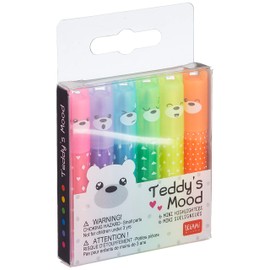 Legami - Set of 6 mini highlighters Teddy's Mood, 6 pieces (1 pack)