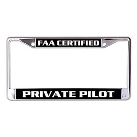 Private Pilot Chrome License Plate Frame