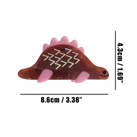 Novelty Stegosaur Dinosaur Hair Clips,Funny Acetate Claw Clip for Women,Fashion Hair Clip,Brown