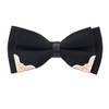 Alizeal Men's Pre-tied Golden-Metal-Edged Two-Layer Bow Ties (Black)