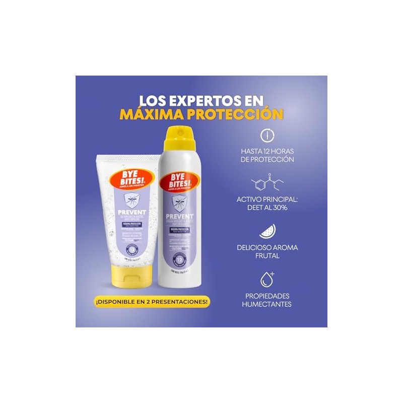 Tripack BYE BITES Repelente de Insectos y Mosquitos 2 Repelentes