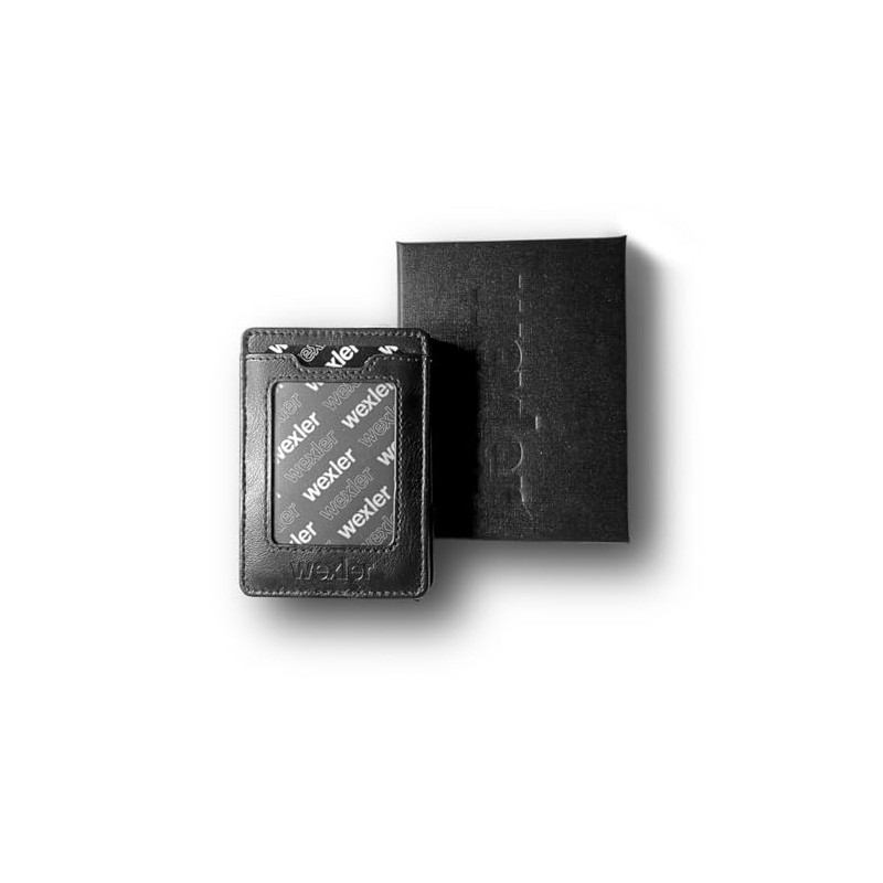WEXLER Cartera Slim con Protección RFID, Mecanismo Pop-Up de Tarjetas