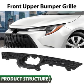LQI Front Upper Bumper Grille Compatible with Toyota Corolla LE XLE 2020 2021 2022/Not fit SE XSE models