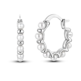 MULA 925 Sterling Silver Hoop Earrings for Women Cute Earrings 5A Cubic Zirconia