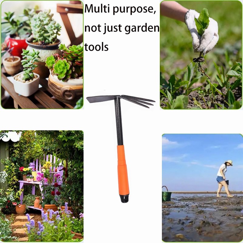 PlushPlumage Garden Hoe and Rake Two in One,Rake for Gardening,Gardening