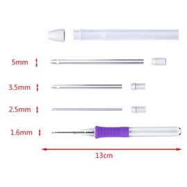 Paizizi Punch Needle Punch Free Stitching Needles Length Adjustment (Needle Tip 5mm + 3.5mm + 2.5mm + 1.6mm) Threader Embroidery Kit