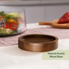 NiHome Extra Large Glass Salad Bowl with Natural Acacia Wood