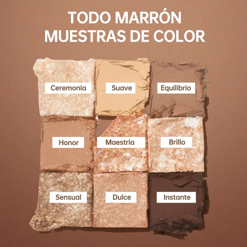 Unleashia Paleta Ojos Iluminada N°2 All Of Brown 9 Tonos