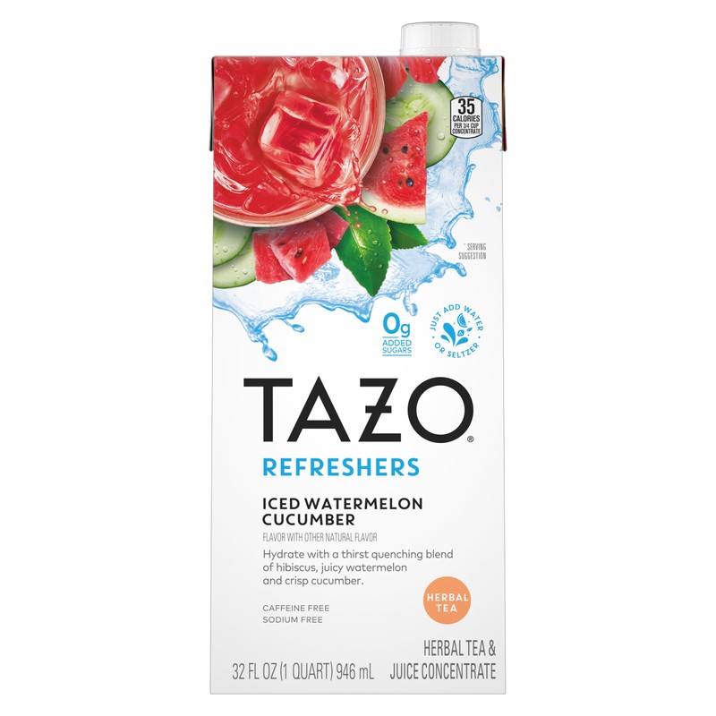 TAZO Iced Watermelon Cucumber Herbal Tea Concentrate, Caffeine-Free, 32 Fl