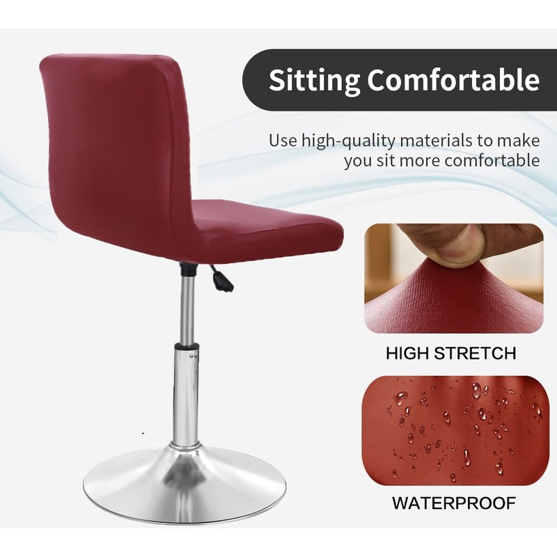 Deisy Dee Waterproof Bar Stool Chair Covers, PU Leather Barstools