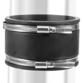 125 mm Flexible Rubber Sleeve, Flexible Rubber Sleeve Rubber Coupling with Stainless Steel Clamps, Diameter 125 mm Pipe Connector for Pipe Fan, Ventilation System, Ventilation, Round Pipe, Ventilation