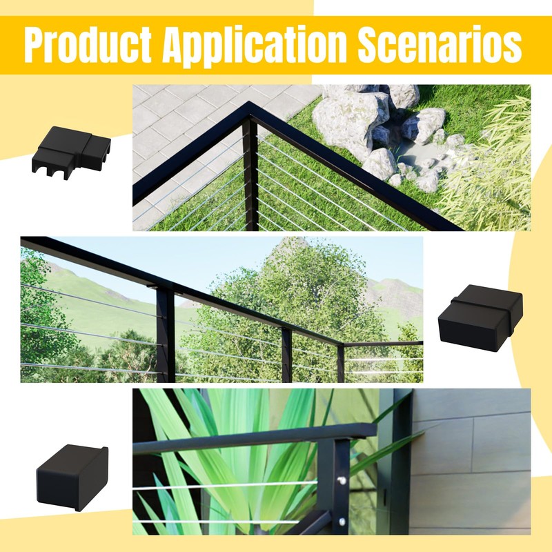 Dawn Railing 1 Pack Handrail End Cap 1"x2" Aluminum Alloy