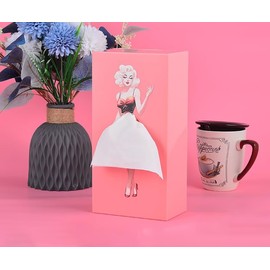 SENIURIS Beautiful Tissue Box with Long Skirt for Girls, Creative Cartoon Tissue Cover Paper Dispenser for Home, Office and Car (Green)