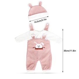 Ezydka Clothing Outfits for Baby Dolls 35-43 cm Doll Clothes Clothing Outfits Doll Accessories Gifts for Girls Boys 3 Colours (Pink and White)
