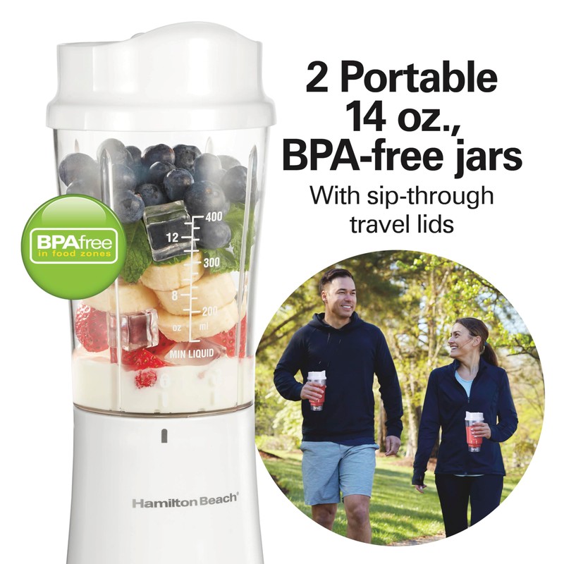 Hamilton Beach Portable Blender for Shakes and Smoothies, 14 Oz