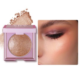 MAEPEOR Face Highlighter Palette 8 Colors Smooth Shimmer Highlighter Palette Longlasting Shiny Face Illuminator Highlighter Makeup (04 Ginger Color)